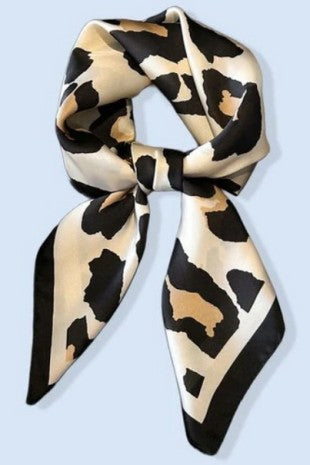 Large Leopard Animal Print Bandana Scarf Silky Feeling