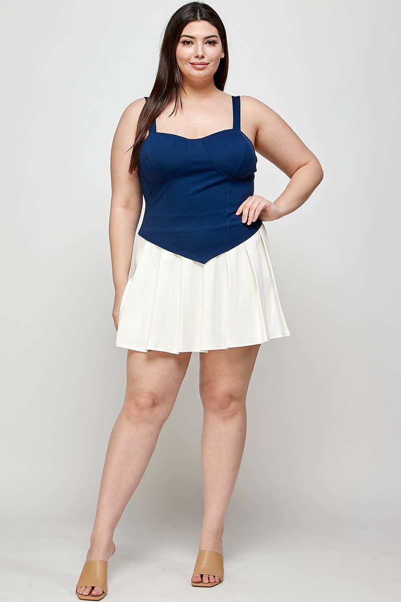 Plus Size Tank Hanky Hem Bustier KY17950-T