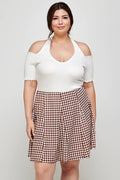 Plus Size V-Neck Smocked Halter Top KY18028-T