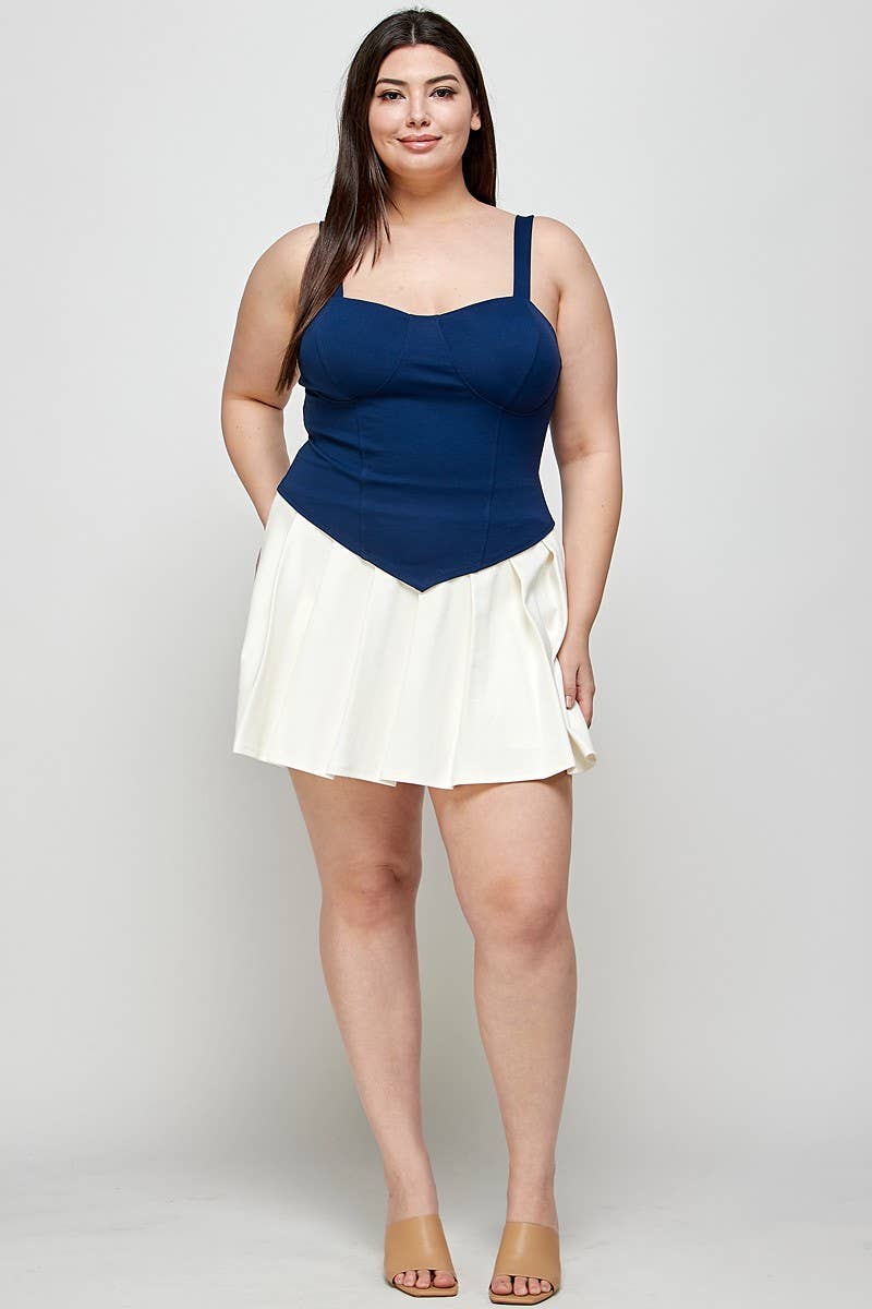 Plus Size Tank Hanky Hem Bustier KY17950-T