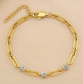 18K Stainless Steel Crystal Bracelet for Charms